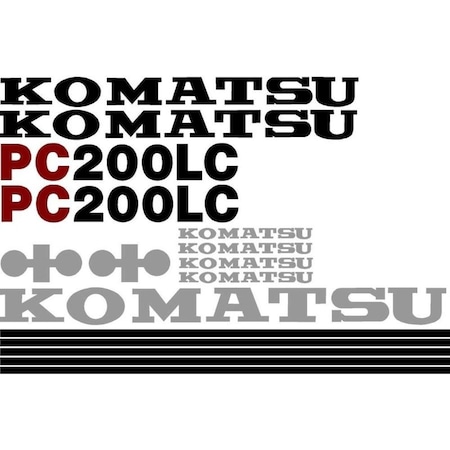 Aftermarket New Komatsu Excavator Decal Set PC200LC KMPC200LCDECALSET